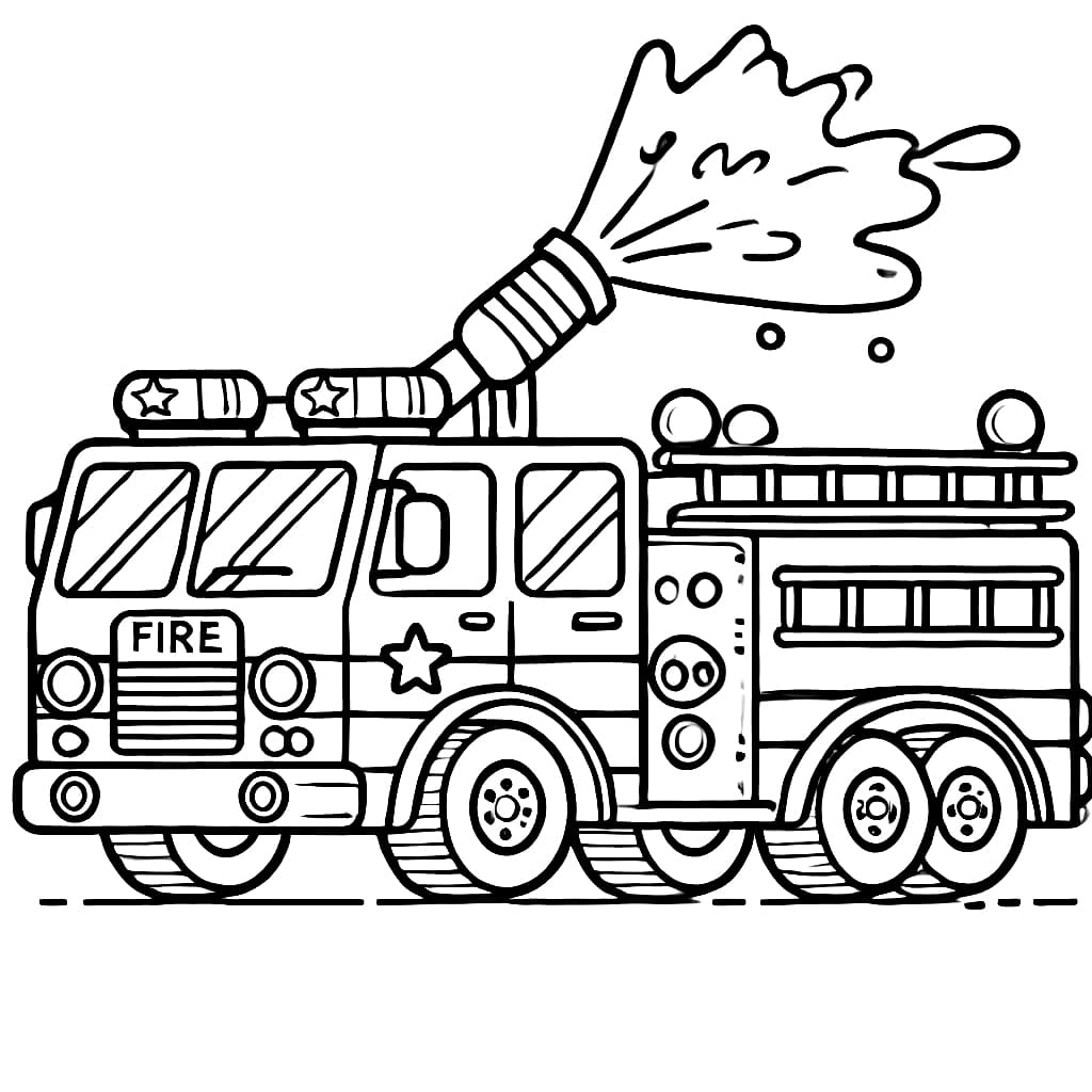 Tô màu Xe Cứu Hỏa Phun Nước 1 Tô màu Xe Cứu Hỏa Phun Nước dễ thương cho bé