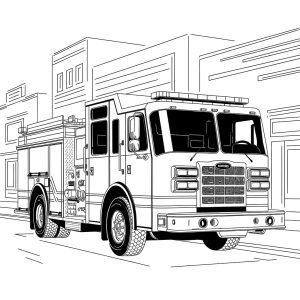 Tô màu Xe Cứu Hỏa Thực Tế cho bé tập tô