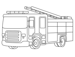 Tô màu xe cứu hỏa và thang dễ thương cho bé