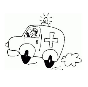 Tô màu Xe Cứu Thương Di Chuyển dễ thương cho bé