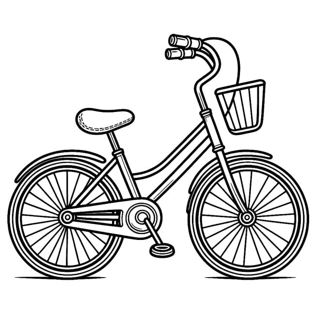 Tô màu Xe Đạp Bình Thường dễ thương cho bé