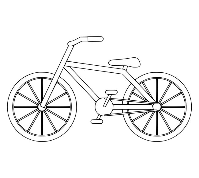 Tô màu Xe Đạp Đơn Giản dễ thương cho bé