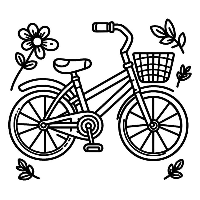 Tô màu Xe Đạp Xinh Xắn dễ thương cho bé