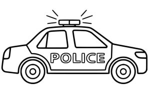 Tô màu Xe Ô Tô Cảnh Sát dễ thương cho bé