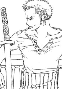 Tô màu Zoro One Piece cho bé tập tô