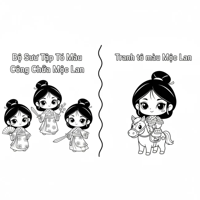 Bộ Sưu Tập Tô Màu Công Chúa Mộc Lan