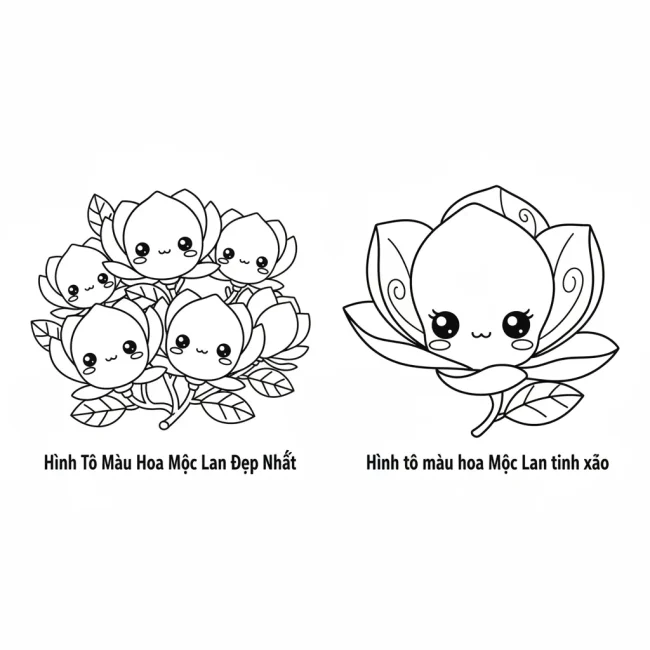 Hình Tô Màu Hoa Mộc Lan Đẹp Nhất
