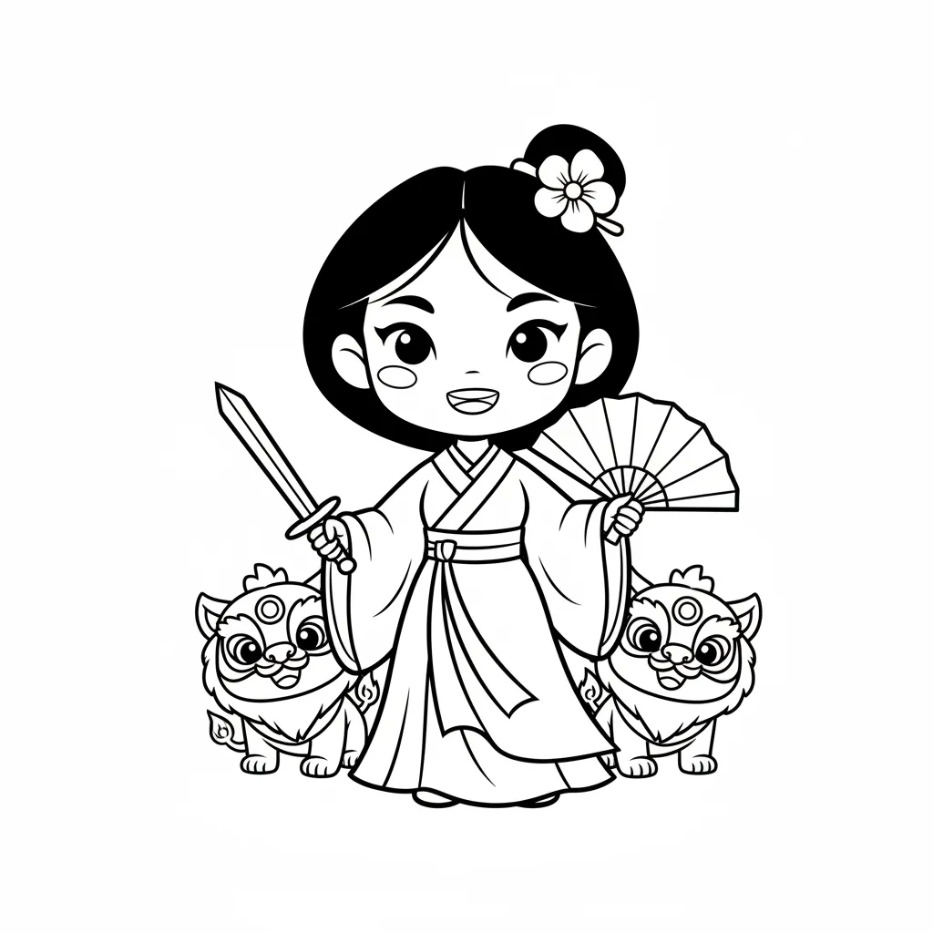 Tập Tô Màu Mộc Lan Dành Cho Bé 5+ 1 Sách tô màu Mộc Lan cho bé 5+