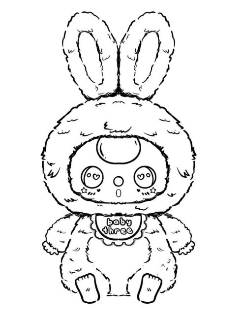 Tô màu Baby Three Rất Đáng Yêu dễ thương cho bé