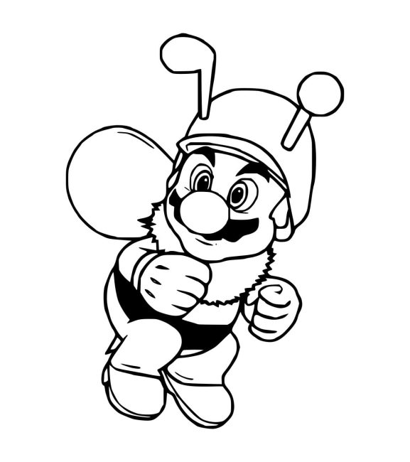 Tô màu Con Ong Mario cho bé tập tô