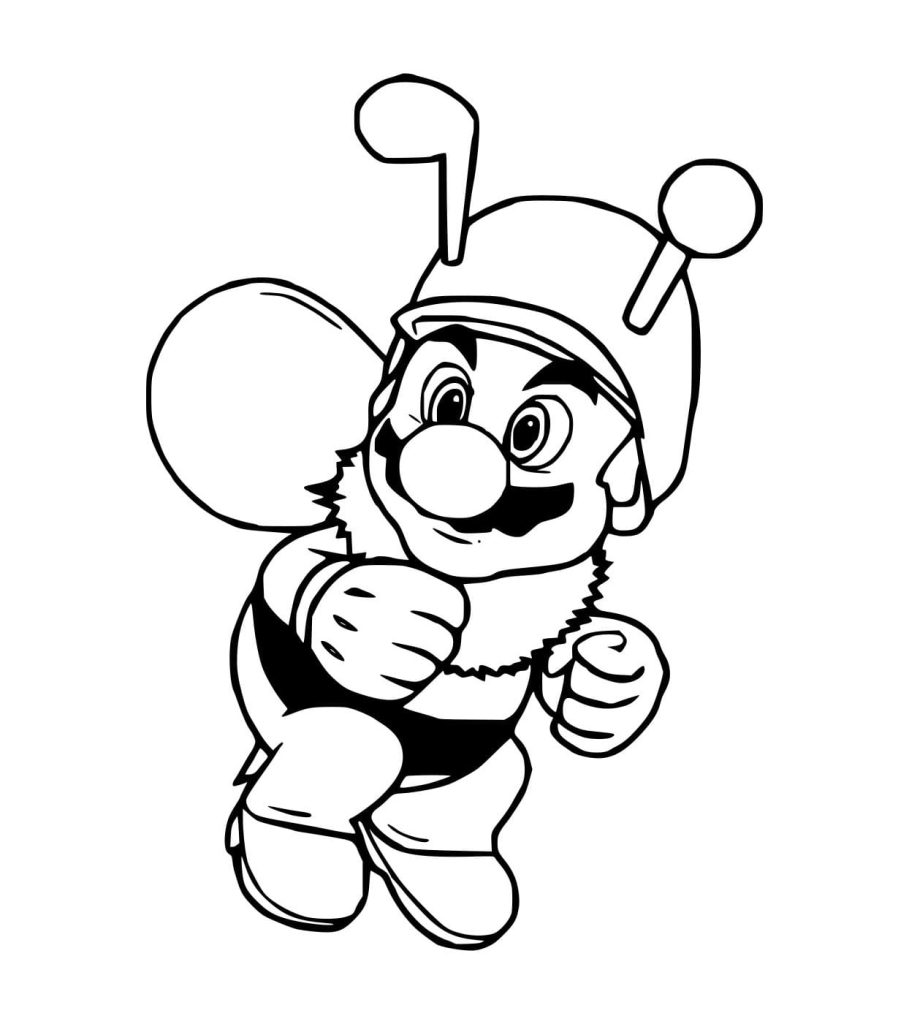 Tô màu Con Ong Mario cho bé tập tô