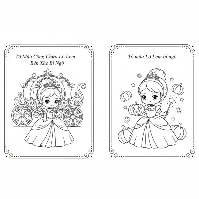 Tô màu Lọ Lem bí ngô