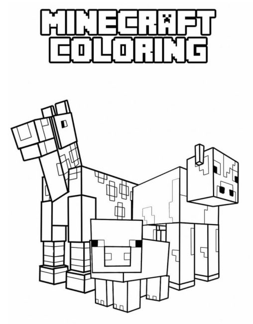 Tô màu Động Vật Trong Minecraft giúp bé rèn luyện khả năng tô màu