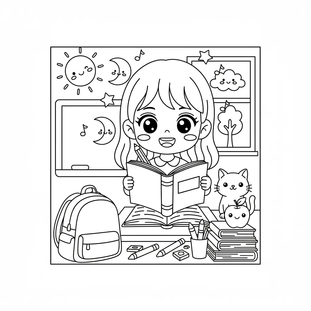 Dưới đây là một số từ khóa ảnh độc đáo dựa trên tiêu đề "Tô Màu Em Học Bài Ở Trường":