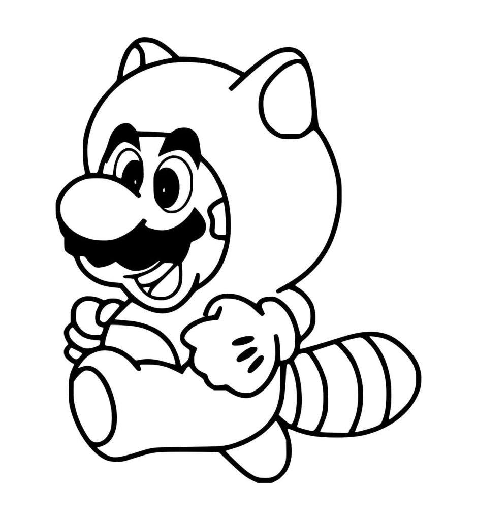 Tô màu Gấu Trúc Đỏ Mario cho bé tập tô