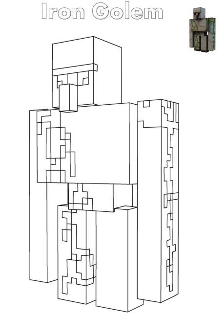 Tô màu Golem Trong Minecraft dễ thương cho bé