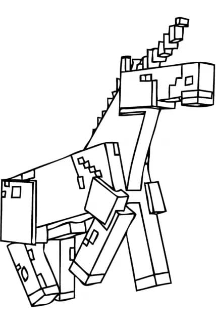Tô màu Kỳ Lân Trong Minecraft dễ thương cho bé