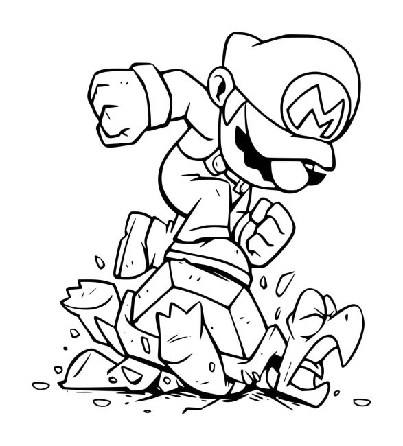 Tô màu Mario Đánh Con Rùa cho bé tập tô