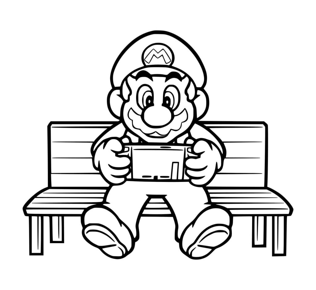 Tô màu Mario Trên Ghế dễ thương cho bé