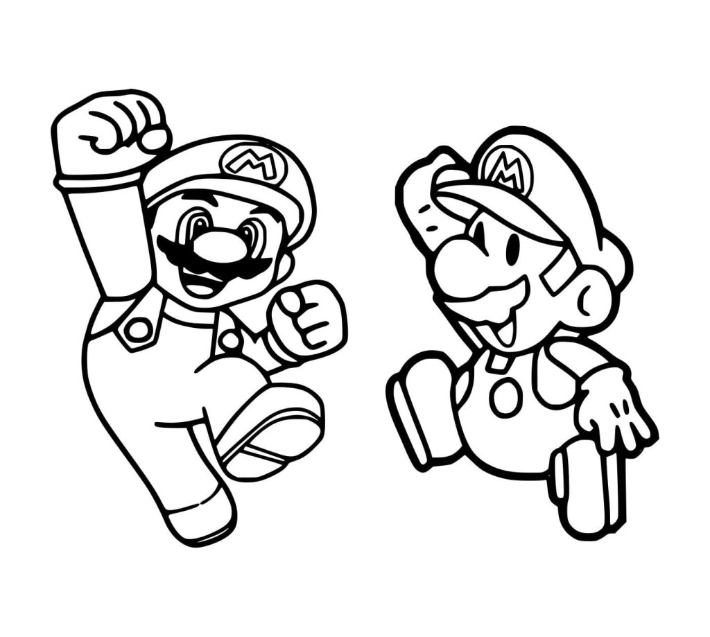 Tô màu Mario Và Baby Mario dễ thương cho bé