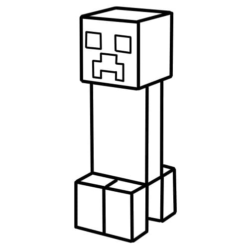 Tô màu Minecraft Creeper dễ thương cho bé