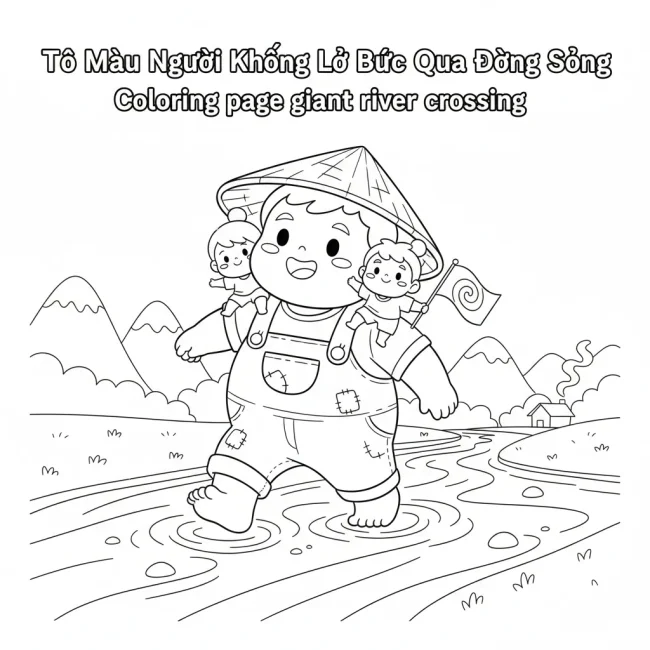 Coloring page giant river crossing