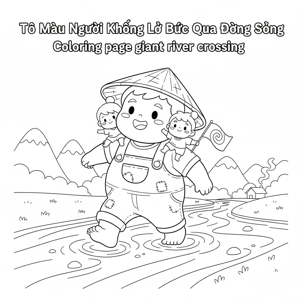 Coloring page giant river crossing