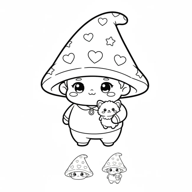 1. Tô màu người khổng lồ đội mũ dễ thương