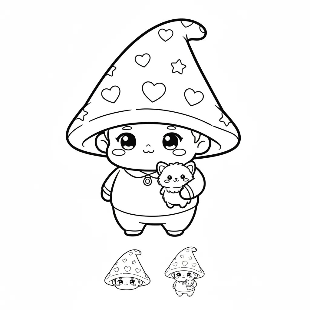 1. Tô màu người khổng lồ đội mũ dễ thương