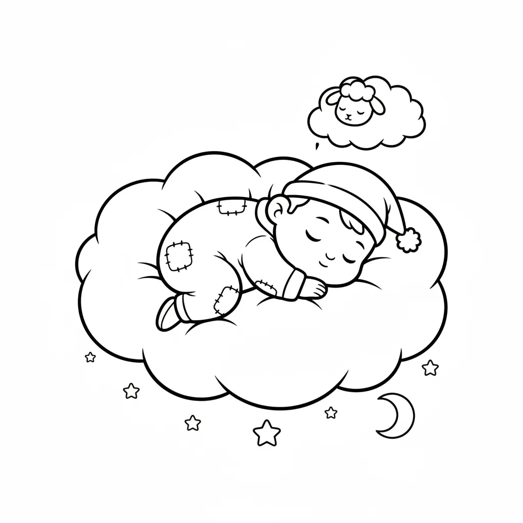 Giant Sleeping Cloud Coloring Page