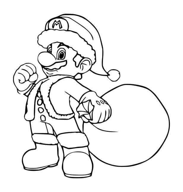 Tô màu Ông Già Noel Mario cho bé tập tô