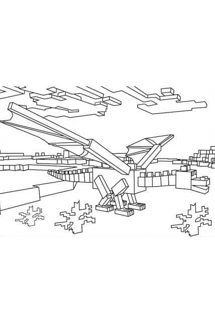 Tô màu Rồng Ender Minecraft giúp bé rèn luyện khả năng tô màu