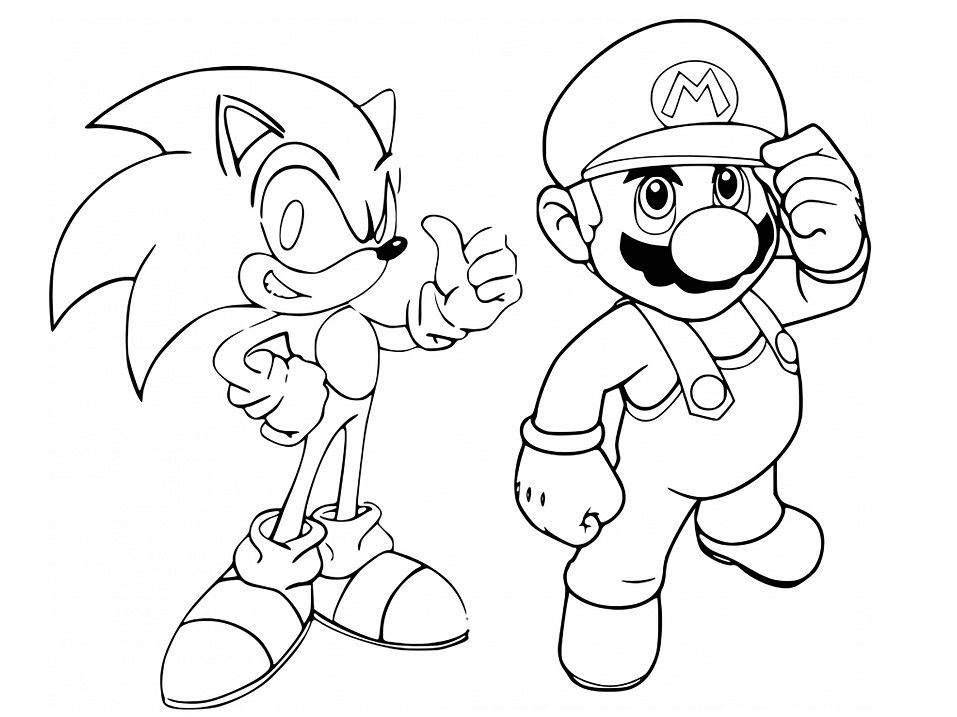 Tô màu sonic và mario giúp bé rèn luyện khả năng tô màu