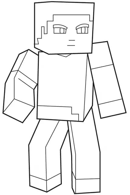 Tô màu Steve Trong Minecraft cho bé tập tô