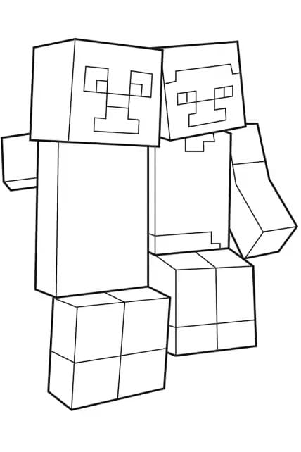 Tô màu Steve và Creeper dễ thương cho bé