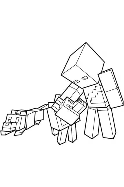 Tô màu Steve và Thú Cưng cho bé tập tô