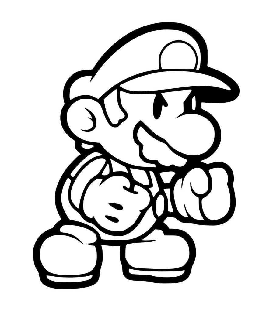 Tô màu Võ Sĩ Mario cho bé tập tô