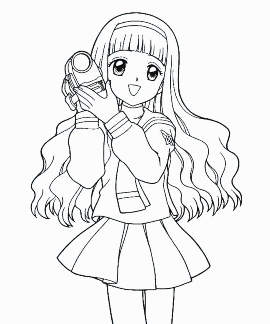 Tranh tô màu nhân vật anime học đường