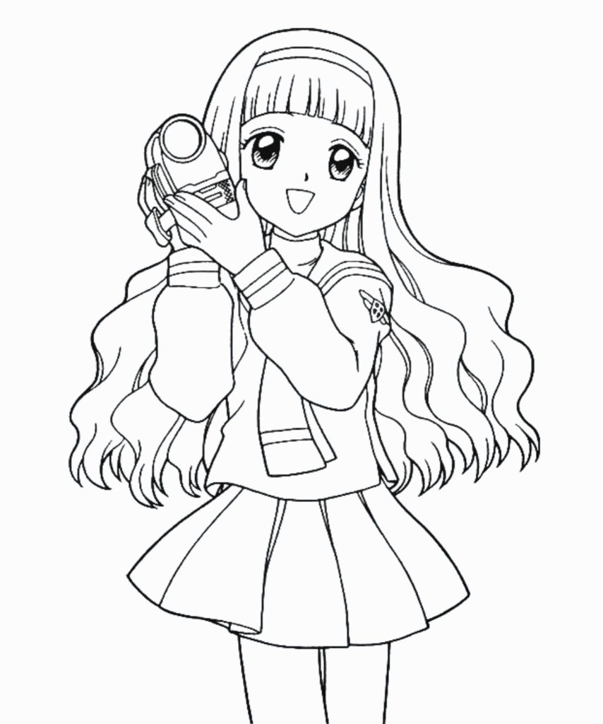 Tranh tô màu nhân vật anime học đường