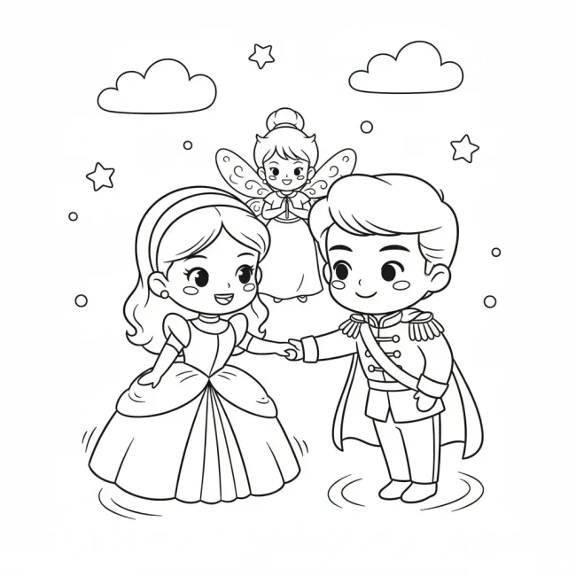 Fairy Tale First Dance Coloring Page