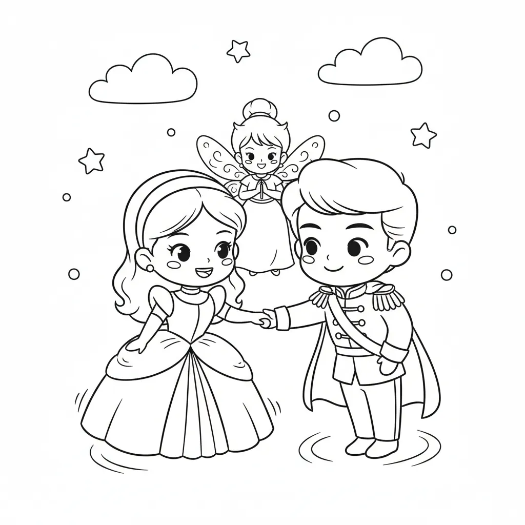 Fairy Tale First Dance Coloring Page