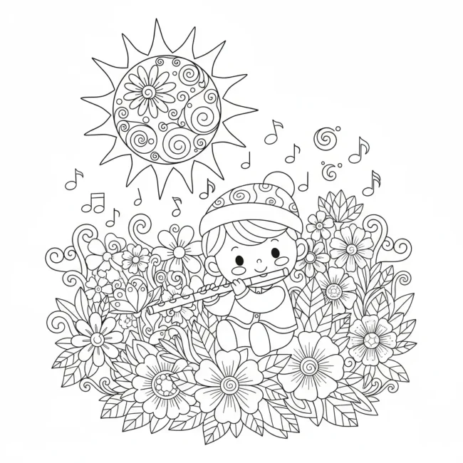 Floral music coloring