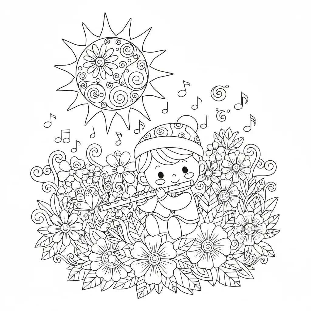 Floral music coloring