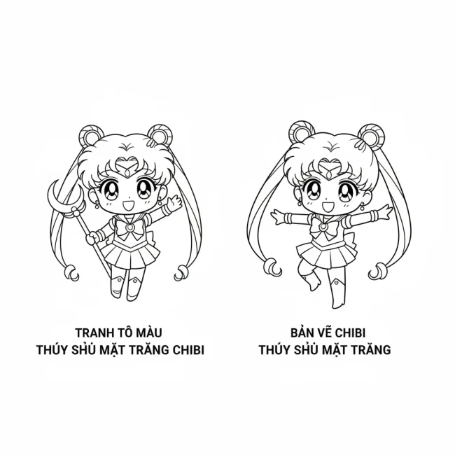 Bản vẽ chibi Thủy Thủ Mặt Trăng